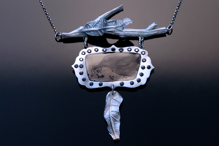 Metal Clay Narrative Frame Pendant by Patrik Kusek